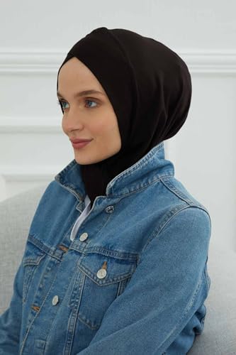 Aisha's Design Instant Turban 95% Cotton Head Scarf Headwear Combed Cotton Ninja Cap, Slip on Jersey Hijab3