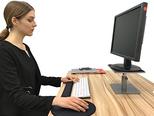 Compact Adjustable Computer Monitor Riser Stand I Stepless Height Adjustable Laptop iMac Ergonomic Desktop Raiser Stand I Desk Organizer