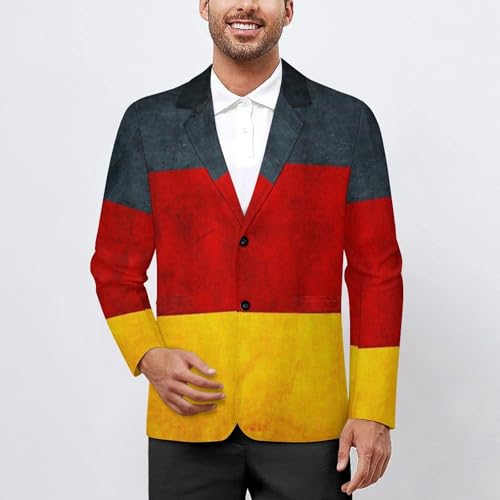 German Flag Men's Two Button Suit Jacket Sports Coat Novelty Casual Outwear Tops Funny2
