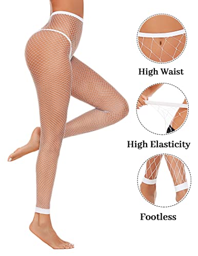 Image of Avidlove Fishnet Stockings for Women Footless High Waist Fishnets Tight | Thigh High Stockings, Open Toe, High Stretch, Comfortable, Gothic Costume, Rave Outfits, for Cosplay, Halloween