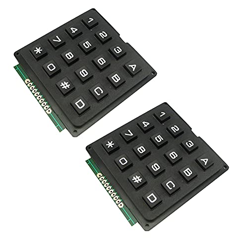 Aihasd 2PCS 4 * 4 Microcontrôleur Clavier Bouton Matriciel 16 Touches pour Arduino