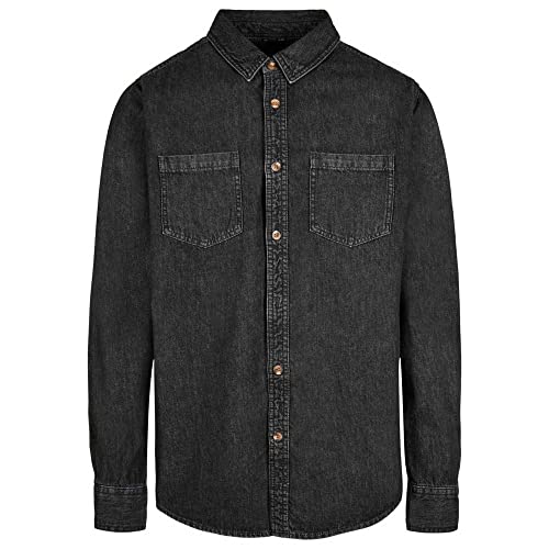 Chemise en denim homme Build Your Brand coton manches longues casual