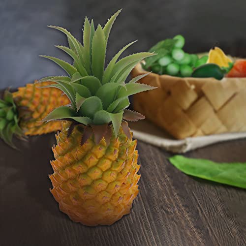 Woration Fake Fruits Artificial Pineapple Model Faux Simulation Lifelike For Summer Home Cabinet Table Party Kitchen Decor Realistic Photography Prop - 8.5 Inch #TOP4