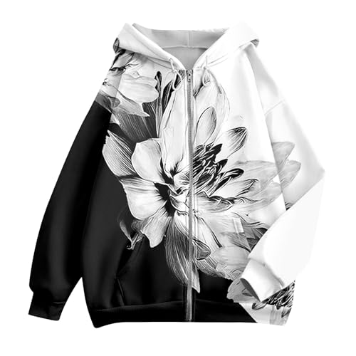 Zip Up Hoodie Women Casual Oversized Sweatshirts - Fall Fashion Fleece Lined Jacket - Thick Warm Coat Winter Clothing
