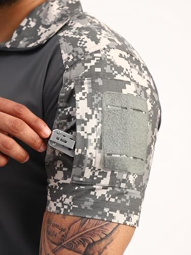 Image of MOUNTMILLER Men's Short Sleeve Ripstop Tactical Polo T-Shirt | Anti-Odor | Moisture-Wicking | UV Protective| Ideal for Hiking & Trekking, Outdoor