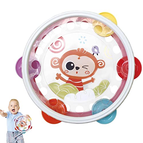 Tamborim Musical para Crianças | Instrumento Musical Educacional Infantil Ritmo Agitando Pequena Fer