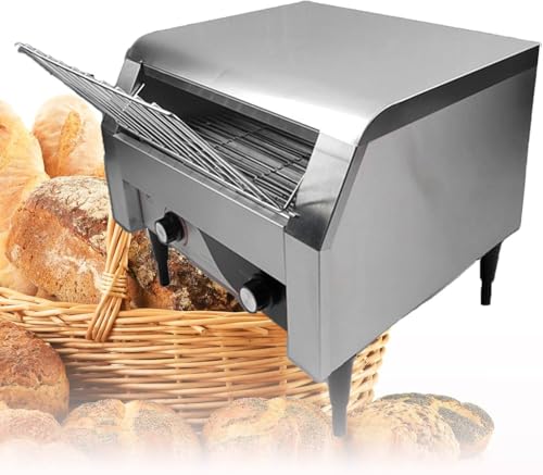 Tostadora comercial con cinta transportadora de alta capacidad - Máquina automática de pan eléctrica con control de temperatura inteligente |(150/300/450 rebanadas por hora),450
