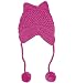 ALLDECOR Hot Pink Pussy Cat Beanie for Women's March Knitted Hat with Pom Pom Ear Cap