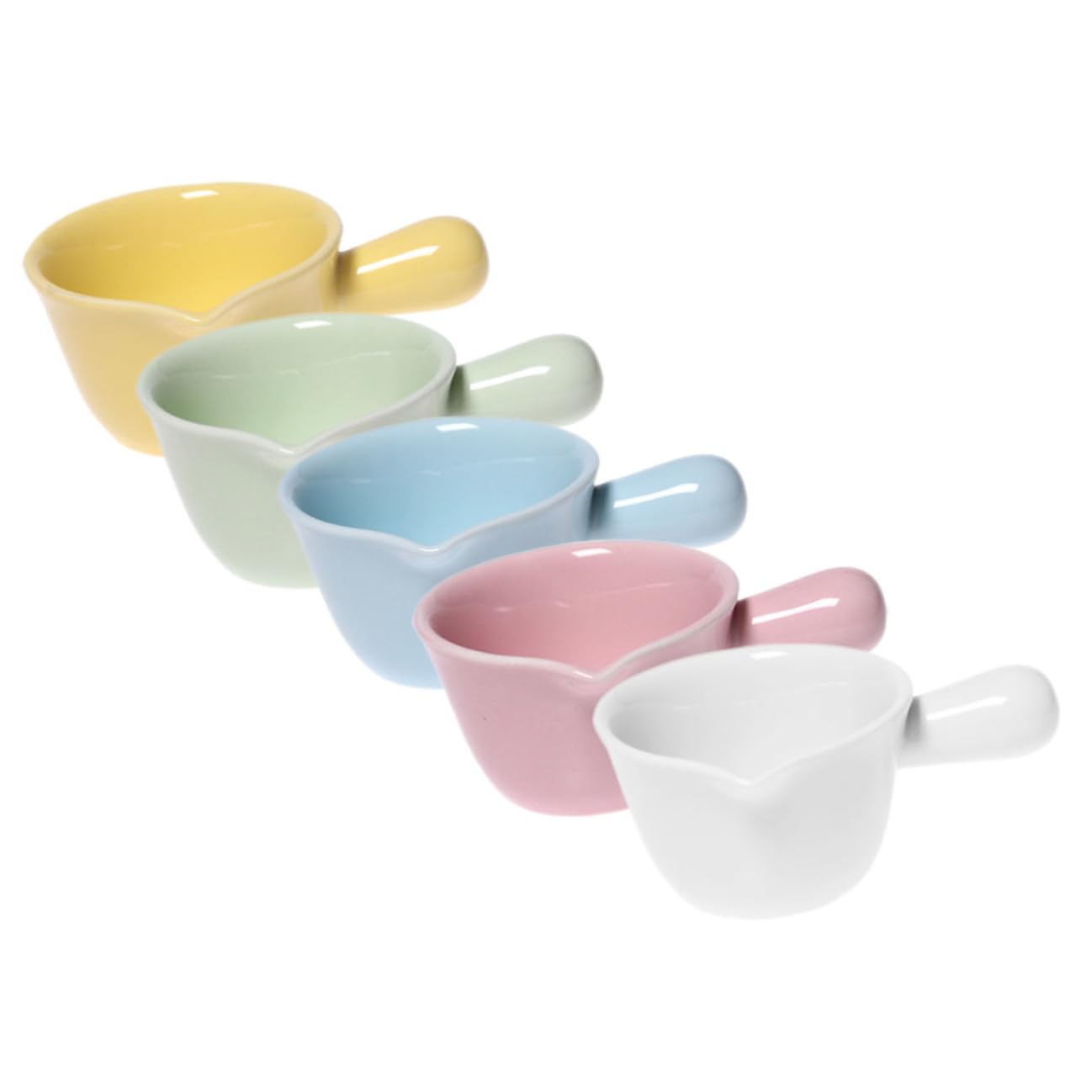 NUOBESTY 5pièces Pot à Lait Céramique avec Anse Tasse à Café Petite Pichet à Sauce ou Distributeur de Lait pour Maison