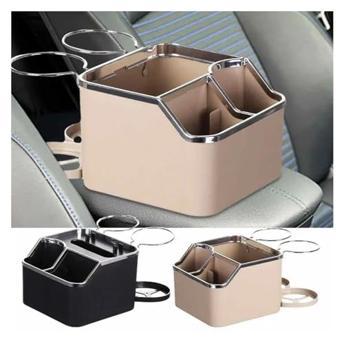 Portavasos organizador para apoyabrazos de carro negro miniatura 2