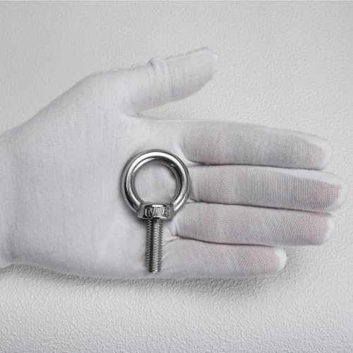 Image of M8 Eye Bolts with Nuts 8 Pack, 5 /16 inch x 1 inch Shoulder Lifting Stainless Steel Eye Bolt for Swing Board, Heavy Duty Threaded Ring Screw Eyebolts kit for Tie Down Straps Outdoor