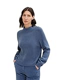 TOM TAILOR Damen Basic Strickpullover 1033278, 30266 - Stormy Sea Blue Melange, 3XL