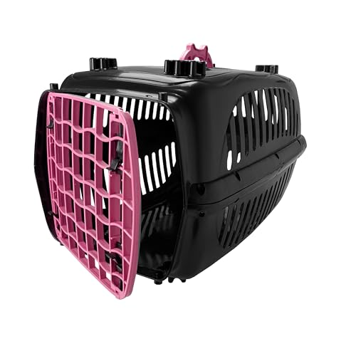 Caixa de transporte para cachorro N3 médio porte capacidade para 7kg Burdog Colorida (Rosa)