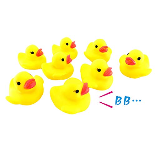 Pingping Toys Mini Baby Ducks Bathing Shower Cute 20/50Pcs Yellow Rubber Floating Bath Toy Toddlers Outside (A, One Size) #TOP4