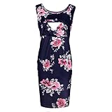 Schwangerschaftsstrumpfhosen für Damen, ärmellos, Blumendruck, Stillweste, Kleid zum Stillen, Umstandskleidung, Umstands-Nachthemd, Umstands-Kissen, Umstands-Jeans, Überschlag, 7 Tage, Navy, Small