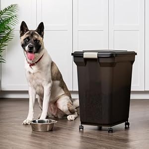 Iris Usa Weatherpro Airtight Dog Food Storage Container Up to 58 Lbs Attachable Wheels for Dog Cat Bird and Other Pet Food Storage Bin Keep Fresh Easy Mobility Bpa Free Smoke  Cucciolini Doodles Iris usa weatherpro airtight dog food storage container up to 58 lbs attachable wheels for dog cat bird and other pet food storage bin keep fresh easy mobility bpa free smoke   cucciolini doodles