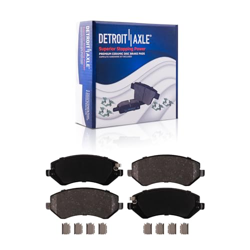 Image of Detroit Axle - Brake Kit for 2003-2007 Jeep Liberty Drilled & Slotted Brake Rotors and Ceramic Brakes Pads 2004 2005 2006 Front and Rear Replacement