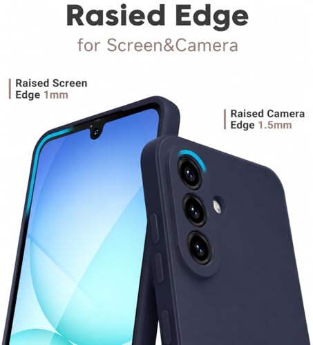 Image of DIZORO Microfiber Candy Case for Samsung A57 5G Smooth Touch Cushion Liquid Soft Silicone Gel Rubber Phone Cases Non-Slip Full Body Protective Shockproof Back Cover -Navy