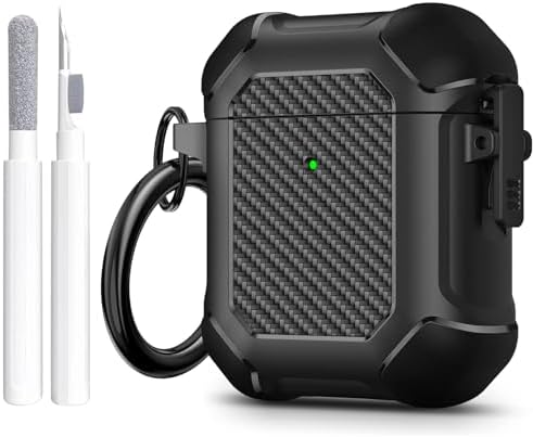 Amazon.com: Maxjoy for AirPods Case, Carbon Fiber Secure Lock Clip Full ...