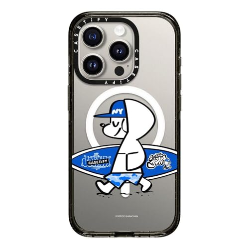 CASETiFY MagSafe �Ή��C���p�N�g iPhone 15 Pro �P�[�X [MIL�K�i���� (4x MIL-STD-810G) / 2.5m����̗����������N���A] - Casetify And John (Surfing) - �u���b�N