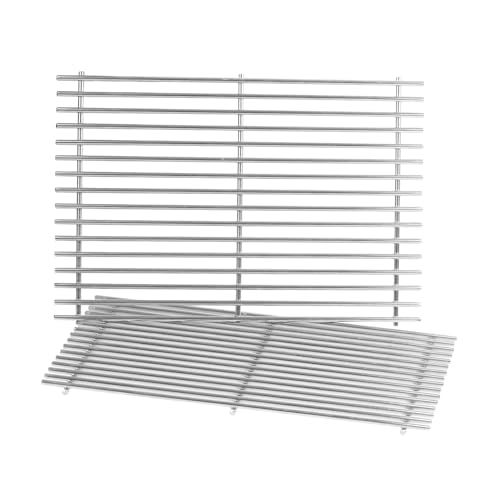 FIRXZYMZ Parrilla de acero inoxidable 7638 7639, 44,5 x 30 cm, para barbacoas de gas Weber Spirit 300 Serie E310, E320, E330, S310, S320, S330, SP320 (con botones frontales), piezas de repuesto para
