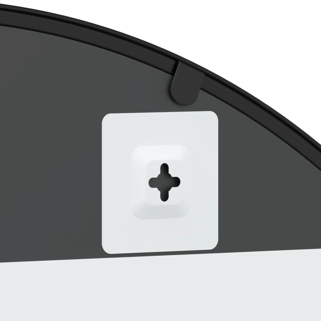 Miroir Mural Noir en Fer 80x40 cm avec Cadre Enduit de Poudre, Design Arche pour décoration Maison Salon Chambre Salle de Bain Couloir, reflet Clair et Fixation Murale Pratique
