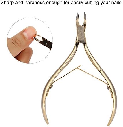 Nail Cuticle Nipper, Stainless Steel Dead Skin Scissor Cuticle Cutters Remover Nail Clippers Nail Care Tool for Manicure and Pedicure(Gold)