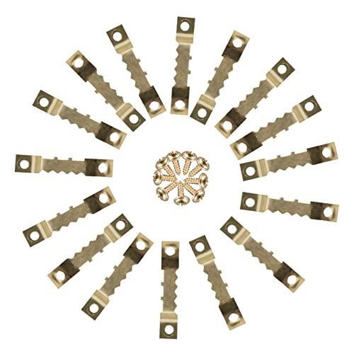 Image of CNxinn10 Iron Double Hole Picture Hanging Hardware Picture Frame Hangers, Sawtooth Picture Hanger Frame Hanging Hooks Replacement For Paintings Photos Art And Home Decoration (Gold)