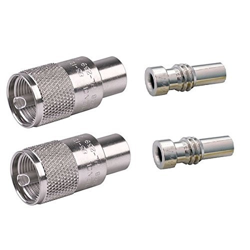 Amphenol LOT of 2 PL-259   UHF with RG59 REDUCERS CB Radio Coax CONNECTORS