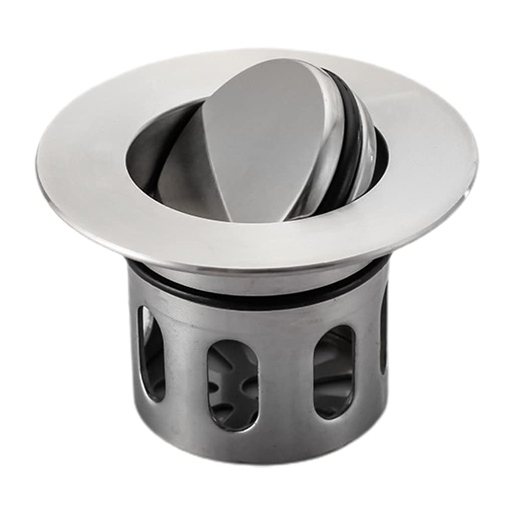 Stainless Steel Wash Basin Bounce Drain-Filter Anti-Clogging Kitchen Sink Drainer Sink Drain Stopper Vanity Stopper