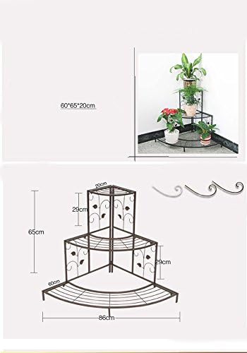 Image of NAYAB 3 Tier Metal Plant Stand, Stair-Step Style Display Ladder | Corner Shelf Metal Flower Pot Rack for Garden Balcony Indoor Outdoor (Ivory)