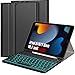 Produktbild Tastatur Hülle für iPad 9./8./7.Generation,iPad 10,2 Tastatur stifthalter,Kabellose Beleuchtete QWERTZ Bluetooth Tastatur Schutzhülle mit Pencil Halter für iPad 9./8./7.Gen-2021/2020/2019 10,2''Black