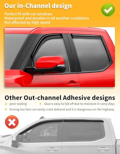 Image of Window Visors Rain Guards for Toyota Tundra CrewMax 2022-2026