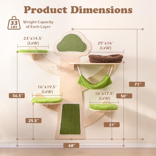 Estanterías de pared para gatos Tangkula 5 niveles miniatura 4