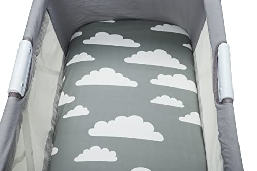 Image of Onacosht Bassinet Sheets for Baby Boy and Girl, Stretchy Breathable Fitted Sheet Universal for Bassinet Cradle Hourglass Oval Rectangle Pad /Mattress, 4 Pack Stripe Star Cloud and Arrow Printing