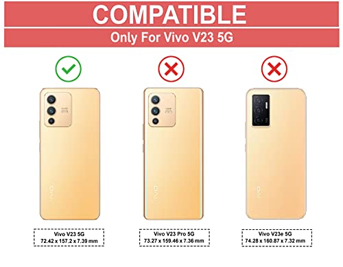 Image of AIBEX Compatible for Vivo V23 Flip Cover Leather Finish | Inside TPU with Card Pockets | Wallet Stand | Complete Protection Flip Case - Blue