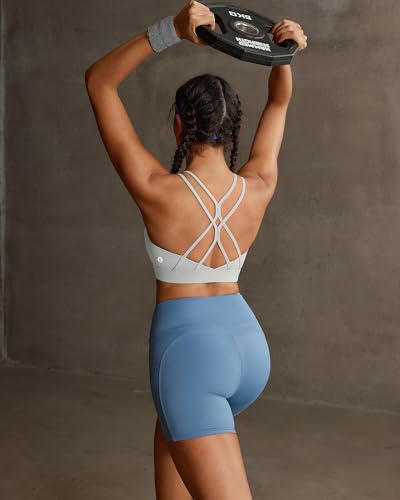 Image of RUNNING GIRL Sports Bras for Women,Strappy Crisscross Back Padded Low Impact Running Sports Bra with Removable Cups
