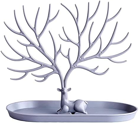 ARTUST Earring Deer Holder Jewelry Organizer Tower Ring Display Tree Stand Storage Rack Tray for Necklaces Watch Bracelets