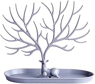 ARTUST Earring Deer Holder Jewelry Organizer Tower Ring Display Tree Stand Storage Rack Tray for Necklaces Watch Bracelets