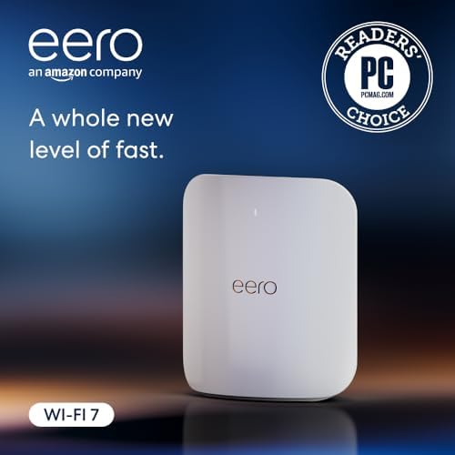 Amazon eero Max 7 mesh wifi router (newest model) - Supports internet plans up to 10 Gbps, Coverage up to 2,500 sq. ft., Connect 250+ devices, 1-pack