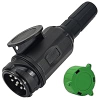 CXTM 13 poliger Anhängerstecker, Premium Anhänger Stecker - 13 polig Schraubkontakt nach ISO 11446, für 12 V Hänger, inkl. Parking Cover, 13 polieger Stecker