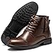 Holy dove Mens Oxford Leather Dress Boots Cap Toe Side Zip Fashion Mid Top Chukka Ankle Boots for Men Size 7