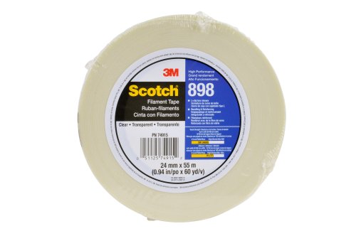 Scotch 51125749152 Filament Tape 898, Clear, 24 Mm X 55 M, 6.6 Mil #TOP2