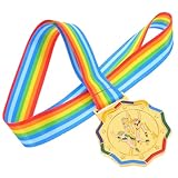 Luxshiny Medalla de Metal Dorada Cinta Cuello, Premio de Patinaje Infantil, Medalla Primer Lugar para Competición Deportiva y Actividades Escolares