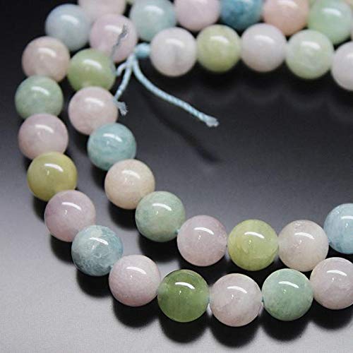 BEADS GEMSTONE Multi Beryl Aquamarine Morganite Goshenite Smooth Round Ball Gemstone Loose Beads Strand 16 Inch Long 8mm Code-HIGH-517