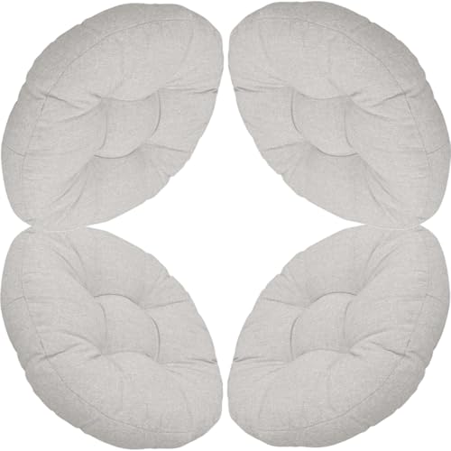 Juego De 1/2/4 Cojín Redondo para Silla, 50cm/45cm/40cm, cojín de Asiento Suave para Taburete, jardín, Interior, Exterior, hogar(Light Grey,4PCS_50X50CM)