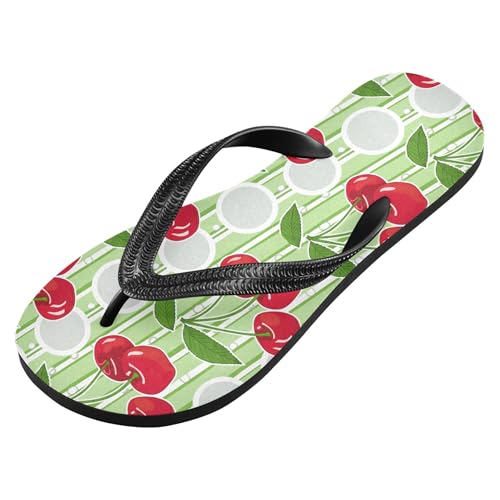 Burbuja Red Cherries Flip Flops for Women Men, Soft Thong Sandals Rubber Slippers for Pool Beach Essentials2