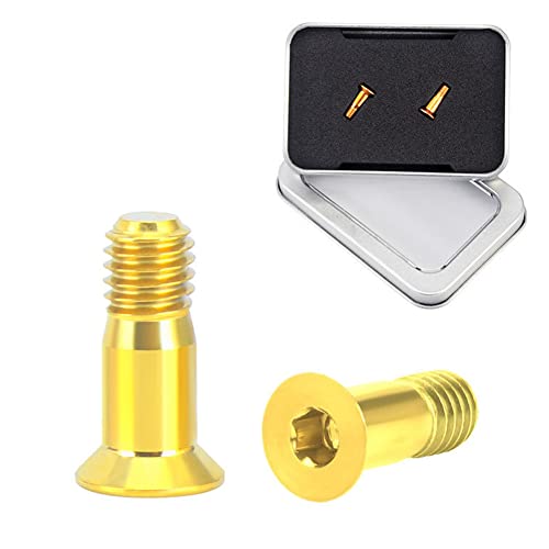 Ihreesy 2Pcs Bicycle Rear Derailleur Screws,M5 Bike Rear Derailleur Guide Wheel Screws Titanium Alloy Rear Derailleur Pulley Bolt For Mtb Bicycle,Gold #TOP17