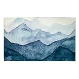 Levtex Home - Trail Mix Mountains - Rug/Carpet - 5 x 7 (60in. X 84in.) - Indigo, Blue, Charcoal, Grey and Cream - 100% Polyester - Woven Fabric Backing - Bedroom, Playroom, Family Room or Kids' Room