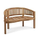 SAM 2-Sitzer Bananenbank Banana, 120 cm Sitzbank, Teak-Holz, Massive Holzbank, ideal für...